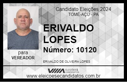 Candidato ERIVALDO LOPES 2024 - TOMÉ-AÇU - Eleições