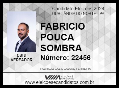 Candidato FABRICIO POUCA SOMBRA 2024 - OURILÂNDIA DO NORTE - Eleições