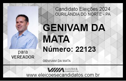 Candidato GENIVAM DA MATA 2024 - OURILÂNDIA DO NORTE - Eleições