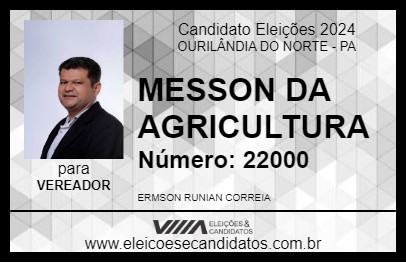 Candidato MESSON DA AGRICULTURA 2024 - OURILÂNDIA DO NORTE - Eleições