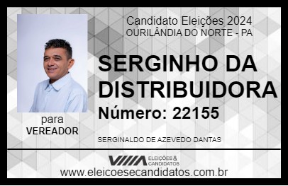 Candidato SERGINHO DA DISTRIBUIDORA 2024 - OURILÂNDIA DO NORTE - Eleições