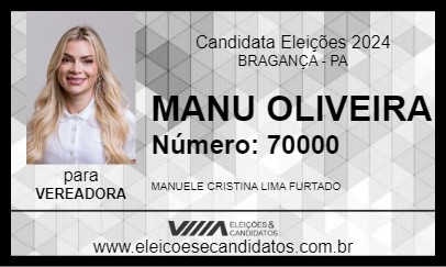 Candidato MANU OLIVEIRA 2024 - BRAGANÇA - Eleições