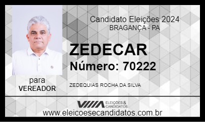 Candidato ZEDECAR 2024 - BRAGANÇA - Eleições