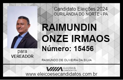 Candidato RAIMUNDIN ONZE IRMAOS 2024 - OURILÂNDIA DO NORTE - Eleições