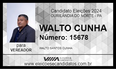 Candidato WALTO CUNHA 2024 - OURILÂNDIA DO NORTE - Eleições