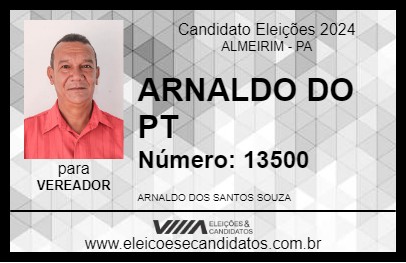 Candidato ARNALDO DO PT 2024 - ALMEIRIM - Eleições