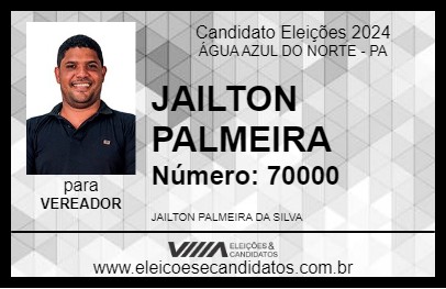 Candidato JAILTON PALMEIRA 2024 - ÁGUA AZUL DO NORTE - Eleições