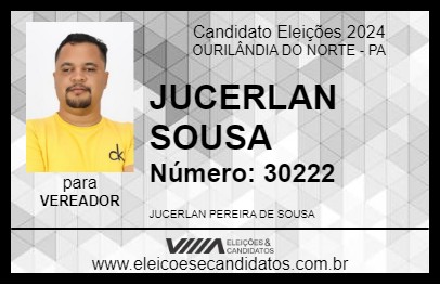 Candidato JUCERLAN SOUSA 2024 - OURILÂNDIA DO NORTE - Eleições