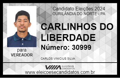 Candidato CARLINHOS DO LIBERDADE 2024 - OURILÂNDIA DO NORTE - Eleições