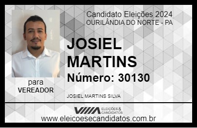 Candidato JOSIEL MARTINS 2024 - OURILÂNDIA DO NORTE - Eleições