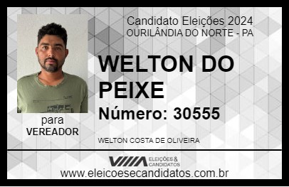 Candidato WELTON DO PEIXE 2024 - OURILÂNDIA DO NORTE - Eleições