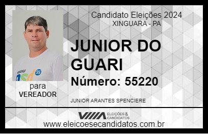 Candidato JUNIOR DO GUARI 2024 - XINGUARA - Eleições