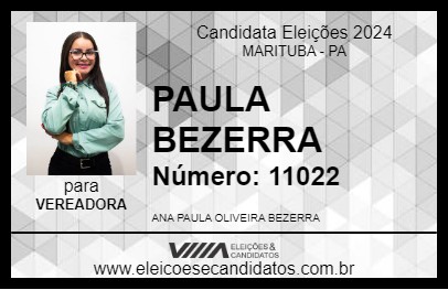 Candidato PAULA BEZERRA 2024 - MARITUBA - Eleições