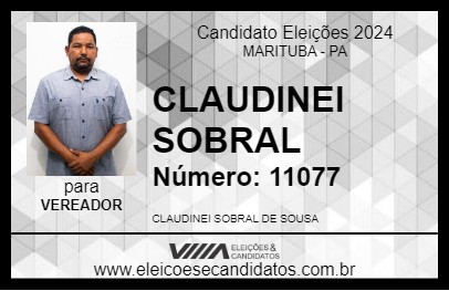 Candidato CLAUDINEI SOBRAL 2024 - MARITUBA - Eleições