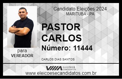 Candidato PASTOR CARLOS 2024 - MARITUBA - Eleições