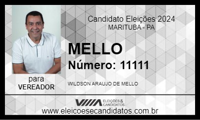 Candidato MELLO 2024 - MARITUBA - Eleições