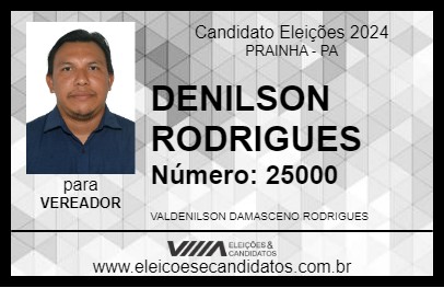 Candidato DENILSON RODRIGUES 2024 - PRAINHA - Eleições