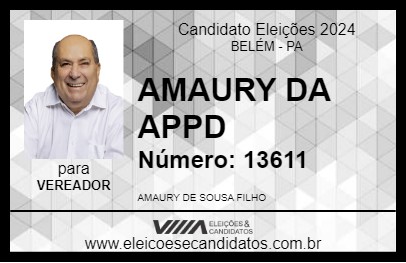 Candidato AMAURY DA APPD 2024 - BELÉM - Eleições