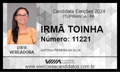 Candidato IRMÃ TOINHA 2024 - ITUPIRANGA - Eleições