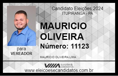 Candidato MAURICIO OLIVEIRA  2024 - ITUPIRANGA - Eleições