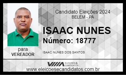 Candidato ISAAC NUNES 2024 - BELÉM - Eleições