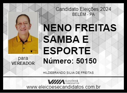 Candidato NENO FREITAS SAMBA E ESPORTE 2024 - BELÉM - Eleições