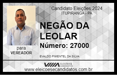 Candidato NEGÃO DA LEOLAR 2024 - ITUPIRANGA - Eleições