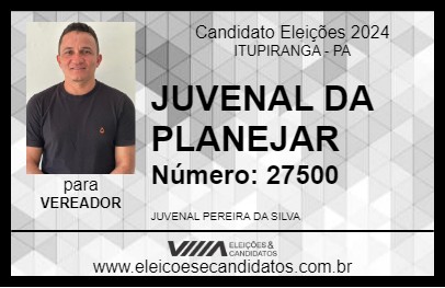 Candidato JUVENAL DA PLANEJAR 2024 - ITUPIRANGA - Eleições