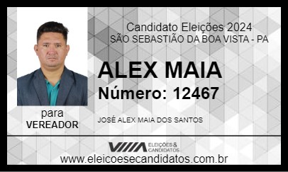 Candidato ALEX MAIA 2024 - SÃO SEBASTIÃO DA BOA VISTA - Eleições