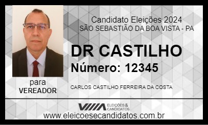 Candidato DR CASTILHO 2024 - SÃO SEBASTIÃO DA BOA VISTA - Eleições