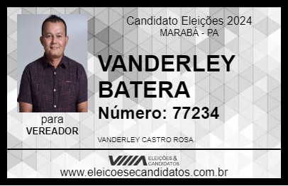 Candidato VANDERLEY BATERA 2024 - MARABÁ - Eleições