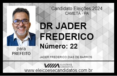 Candidato DR JADER FREDERICO 2024 - CAMETÁ - Eleições