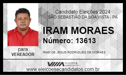 Candidato IRAM MORAES 2024 - SÃO SEBASTIÃO DA BOA VISTA - Eleições