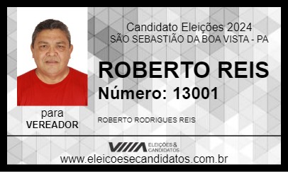 Candidato ROBERTO REIS 2024 - SÃO SEBASTIÃO DA BOA VISTA - Eleições