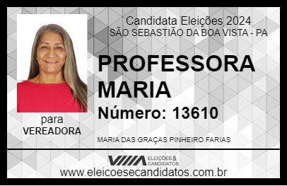 Candidato PROFESSORA MARIA 2024 - SÃO SEBASTIÃO DA BOA VISTA - Eleições