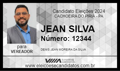 Candidato JEAN SILVA 2024 - CACHOEIRA DO PIRIÁ - Eleições