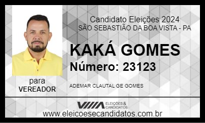 Candidato KAKÁ GOMES 2024 - SÃO SEBASTIÃO DA BOA VISTA - Eleições