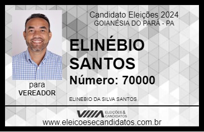 Candidato ELINÉBIO SANTOS 2024 - GOIANÉSIA DO PARÁ - Eleições