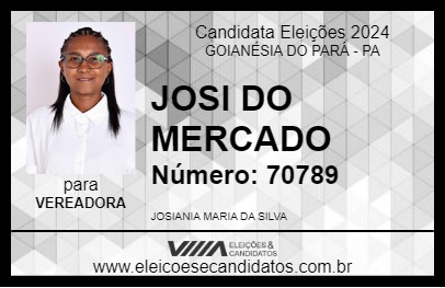 Candidato JOSI DO MERCADO 2024 - GOIANÉSIA DO PARÁ - Eleições