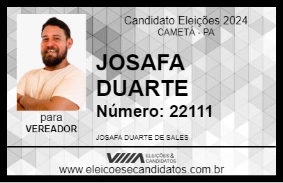 Candidato JOSAFA DUARTE 2024 - CAMETÁ - Eleições