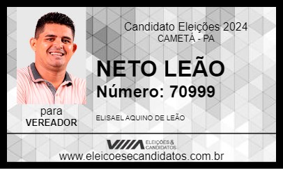 Candidato NETO LEÃO 2024 - CAMETÁ - Eleições