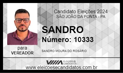 Candidato SANDRO MOURA 2024 - SÃO JOÃO DA PONTA - Eleições