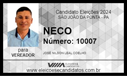 Candidato NECO 2024 - SÃO JOÃO DA PONTA - Eleições