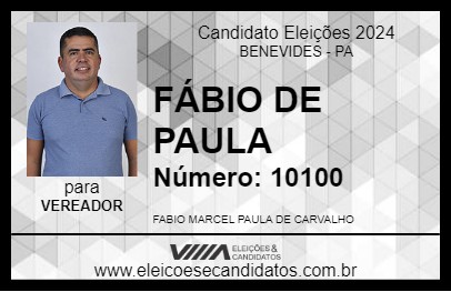 Candidato FÁBIO DE PAULA 2024 - BENEVIDES - Eleições