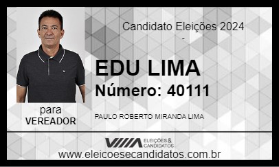 Candidato EDU LIMA 2024 - BENEVIDES - Eleições