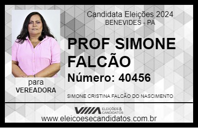 Candidato PROF SIMONE FALCÃO 2024 - BENEVIDES - Eleições