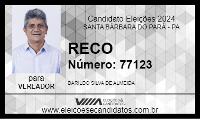 Candidato RECO 2024 - SANTA BÁRBARA DO PARÁ - Eleições