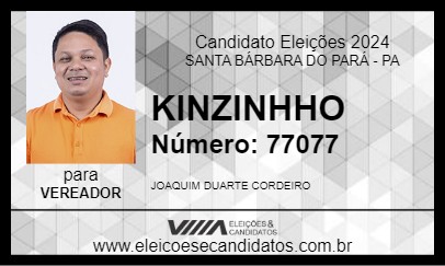 Candidato KINZINHHO 2024 - SANTA BÁRBARA DO PARÁ - Eleições