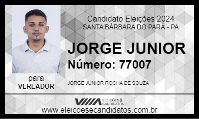 Candidato JORGE JUNIOR 2024 - SANTA BÁRBARA DO PARÁ - Eleições