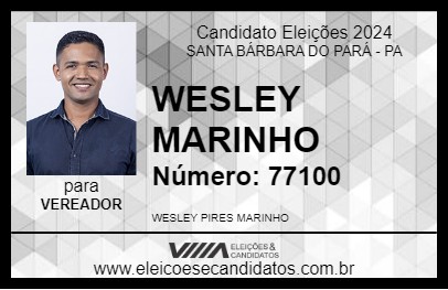 Candidato WESLEY MARINHO 2024 - SANTA BÁRBARA DO PARÁ - Eleições